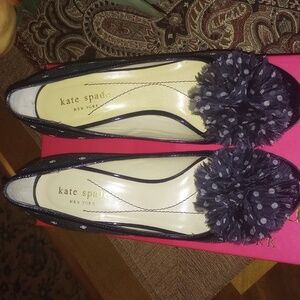 Kate Spade Molly heels polka dots black and white peep-toe size 6